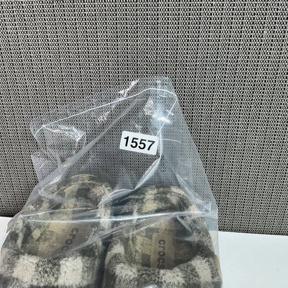 Crocs Women's Classic Lined Clog Slippers Beige & Plaid Size 9/11 - Picture 9 of 9